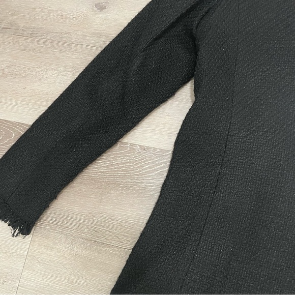 Mango Black Tweed Blazer Double Breasted Gold Buttons - Picture 12 of 12